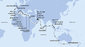Austrália, Singapur, Malajzia, Thajsko, Srí Lanka, Maledivy, Spojené arabské emiráty, Omán, Jordánsko, Egypt, Grécko, Taliansko, Francúzsko, Španielsko, Portugalsko, Veľká Británia, Nemecko na lodi MSC Magnifica