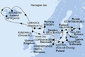 Nemecko, Nórsko, Veľká Británia, Island, Dánsko, Poľsko, Litva, Lotyšsko, Estónsko, Rusko, Fínsko, Švédsko z Warnemünde na lodi MSC Orchestra