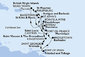 Martinik, Guadeloupe, Britské Panenské ostrovy, Svatý Martin, Dominika, Svätý Krištof a Nevis, Antigua a Barbuda, Svätá Lucia, Barbados, Trinidad a Tobago, Grenada, Svätý Vincent a Grenadiny z Fort de France, Martinik na lodi MSC Splendida