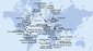 Španielsko, Taliansko, Malta, Cyprus, Izrael, Egypt, Jordánsko, Saúdská Arábie, Keňa, Tanzánie, Seychely, Maurícius, Reunion, Mozambik, Juhoafrická republika, Namíbia, Zámořské území Velké Británie, Brazília, Barbados, Svätá Lucia, Martinik, Dominikánska republika, Bahamy, USA, USA - Východné pobrežie, Kanada, Autonomní oblast Dánska, Island, Veľká Británia, Francúzsko, Holandsko, Nemecko, Poľsko, Litva, Lotyšsko, Estónsko, Fínsko, Švédsko z Barcelony na lodi MSC Poesia