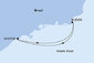 Brazília zo Santosu na lodi MSC Seaview