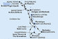 Martinik, Guadeloupe, Britské Panenské ostrovy, Svatý Martin, Svätý Krištof a Nevis, Antigua a Barbuda, Svätá Lucia, Barbados, Svätý Vincent a Grenadiny, Grenada z Fort de France, Martinik na lodi MSC Virtuosa