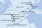 Veľká Británia, Francúzsko, Portugalsko, Barbados, Svätý Krištof a Nevis, Antigua a Barbuda, Dominika, Martinik, Guadeloupe, Svätý Vincent a Grenadiny zo Southamptonu na lodi MSC Virtuosa
