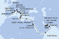 Spojené arabské emiráty, Omán, Egypt, Malta, Taliansko, Francúzsko, Španielsko z Dubaja na lodi MSC World Europa