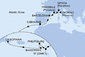 Taliansko, Francúzsko, Španielsko, Gibraltár, Antigua a Barbuda, Svatý Martin, Svätý Krištof a Nevis, Dominikánska republika z Livorna na lodi MSC Opera