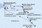 Martinik, Antigua a Barbuda, Veľká Británia, Dominikánska republika, Svätý Krištof a Nevis, Svatý Martin, Barbados z Fort de France, Martinik na lodi MSC Opera