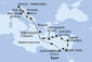 Taliansko, Grécko, Kréta, Cyprus, Egypt, Chorvátsko z Ancony na lodi MSC Lirica