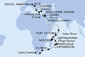 Juhoafrická republika, Reunion, Maurícius, Madagaskar, Seychely, Jordánsko, Egypt, Grécko, Chorvátsko, Taliansko z Kapského Mesta na lodi MSC Armonia