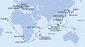 Japonsko, Južná Kórea, Čína, Vietnam, Singapur, Malajzia, Seychely, Maurícius, Reunion, Juhoafrická republika, Namíbia, Kapverdy, Taliansko, Francúzsko, Španielsko z Tokia na lodi MSC Magnifica