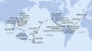 Španielsko, Portugalsko, Barbados, Grenada, Curacao, Kolumbia, Kostarika, Panama, Guatemala, Mexiko, USA, Americká Samoa, Samoa, Fiji, Nový Zéland, Austrália, Filipíny, Tchaj-wan, Japonsko, Južná Kórea, Čína, Vietnam, Singapur z Barcelony na lodi MSC Magnifica