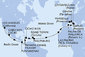USA, Mexiko, Kostarika, Panama, Jamajka, Britské Panenské ostrovy, Svatý Martin, Španielsko, Taliansko, Francúzsko na lodi MSC Magnifica