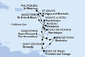Martinik, Guadeloupe, Svatý Martin, Antigua a Barbuda, Svätý Krištof a Nevis, Dominika, Svätý Vincent a Grenadiny, Barbados, Trinidad a Tobago, Grenada z Fort de France na lodi MSC Meraviglia