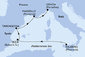Taliansko, Španielsko, Tarragona, Francúzsko z Palerma na lodi MSC Seaview