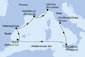 Taliansko, Španielsko, Tarragona, Francúzsko z Civitavechie na lodi MSC Seaview