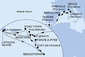 Taliansko, Francúzsko, Španielsko, Maroko, Antigua a Barbuda, Svatý Martin, Svätý Krištof a Nevis, Dominikánska republika, Barbados, Martinik, Guadeloupe, Britské Panenské ostrovy z Janova na lodi MSC Opera