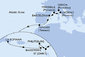 Taliansko, Francúzsko, Španielsko, Maroko, Antigua a Barbuda, Svatý Martin, Svätý Krištof a Nevis, Dominikánska republika z Janova na lodi MSC Opera