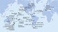 Argentína, Zámořské území Velké Británie, Chile, Francouzská Polynésie, Cookovy ostrovy, Nový Zéland, Austrália, Nová Kaledonie, Vanuatu, Samoa, Americká Samoa, USA, Mexiko, Kostarika, , Panama, Dominikánska republika, Britské Panenské ostrovy, Svatý Martin, Španielsko, Taliansko z Buenos Aires na lodi MSC Magnifica