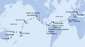 Austrália, Nová Kaledonie, Vanuatu, Samoa, Americká Samoa, USA, Mexiko, Kostarika, , Panama, Dominikánska republika, Britské Panenské ostrovy, Svatý Martin, Španielsko, Taliansko ze Sydney na lodi MSC Magnifica