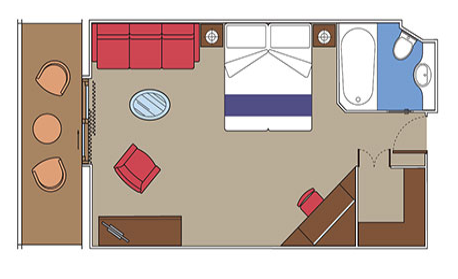 Třílůžkové Apartmá (S3), plánek - MSC Fantasia