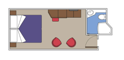 Dvoulůžkové Apartmá vnitřní (YIN), plánek - MSC Meraviglia