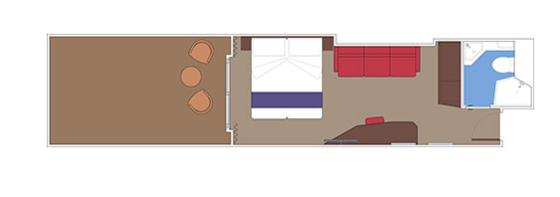 Čtyřlůžkové Apartmá (S3, S2), plánek - MSC Seashore