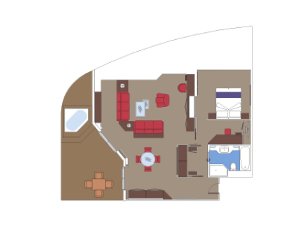 Pětilůžkové Apartmá Owner´s Suite (YC4), plánek - MSC Seashore