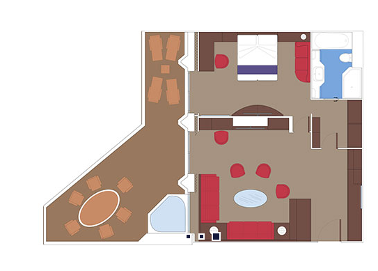 Čtyřlůžkové Apartmá Royal Suite (YC3), plánek - MSC Seaview