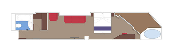 Čtyřlůžkové Apartmáse soukromou vířivkou (SJ3), plánek - MSC Seaview