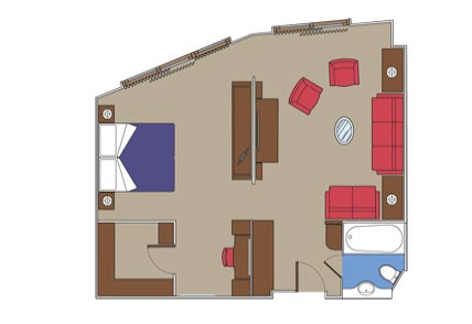 Třílůžkové Apartmá Executive & Family Suite (YC2), plánek - MSC Splendida