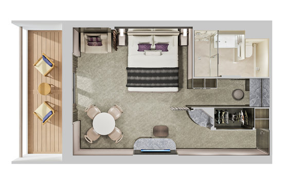 Apartmá Penthouse, schéma - Norwegian Pearl