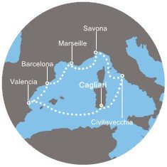Taliansko, Francúzsko, Španielsko z Cagliari na lodi Costa Pacifica
