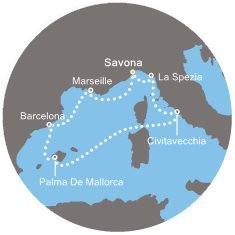 Taliansko, Španielsko, Francúzsko zo Savony na lodi Costa Diadema