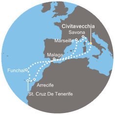Taliansko, Francúzsko, Španielsko, Portugalsko z Civitavechie na lodi Costa Pacifica
