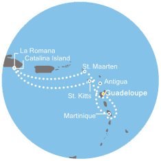 Martinik, Guadeloupe, Svatý Martin, Dominikánska republika, Svätý Krištof a Nevis, Antigua a Barbuda z Pointe-à-Pitre na lodi Costa Pacifica