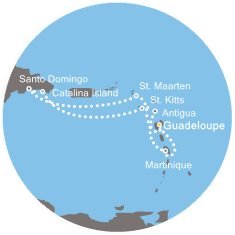 Francúzsko, Holandsko, Dominikánska republika, Svätý Krištof a Nevis, Antigua a Barbuda z Pointe-à-Pitre na lodi Costa Pacifica