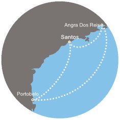 Brazília zo Santosu na lodi Costa Favolosa