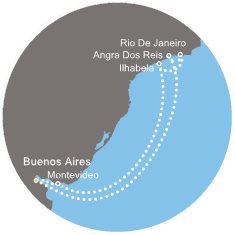 Argentína, Brazília, Uruguaj z Buenos Aires na lodi Costa Fascinosa
