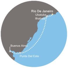 Brazília, Uruguaj, Argentína z Rio de Janeira na lodi Costa Fascinosa