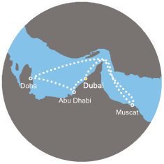 Spojené arabské emiráty, Omán, Katar z Dubaja na lodi Costa Diadema