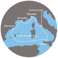 Taliansko, Francúzsko, Španielsko zo Savony na lodi Costa Diadema