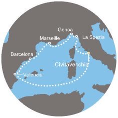 Taliansko, Francúzsko, Španielsko z Civitavechie na lodi Costa Fortuna