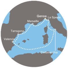 Francúzsko, Španielsko, Taliansko z Marseille na lodi Costa Fortuna