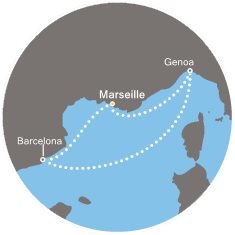 Taliansko, Francúzsko, Španielsko z Marseille na lodi Costa Fortuna