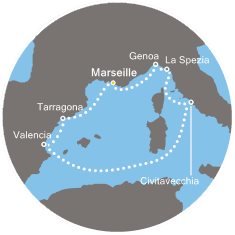 Francúzsko, Španielsko, Taliansko z Marseille na lodi Costa Fortuna