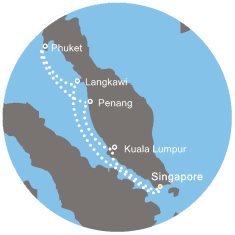 Singapur, Thajsko, Malajzia na lodi Costa Fortuna