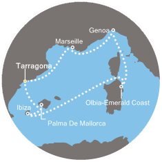 Španielsko, Taliansko, Francúzsko z Palmy de Mallorca na lodi Costa Fortuna