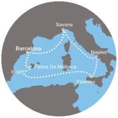 Taliansko, Španielsko z Barcelony na lodi Costa Fascinosa