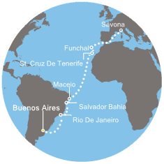 Argentína, Brazília, Portugalsko, Taliansko z Buenos Aires na lodi Costa Pacifica
