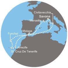 Taliansko, Francúzsko, Španielsko, Portugalsko zo Savony na lodi Costa Pacifica