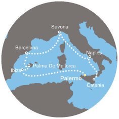 Taliansko, Španielsko z Palerma na lodi Costa Fascinosa